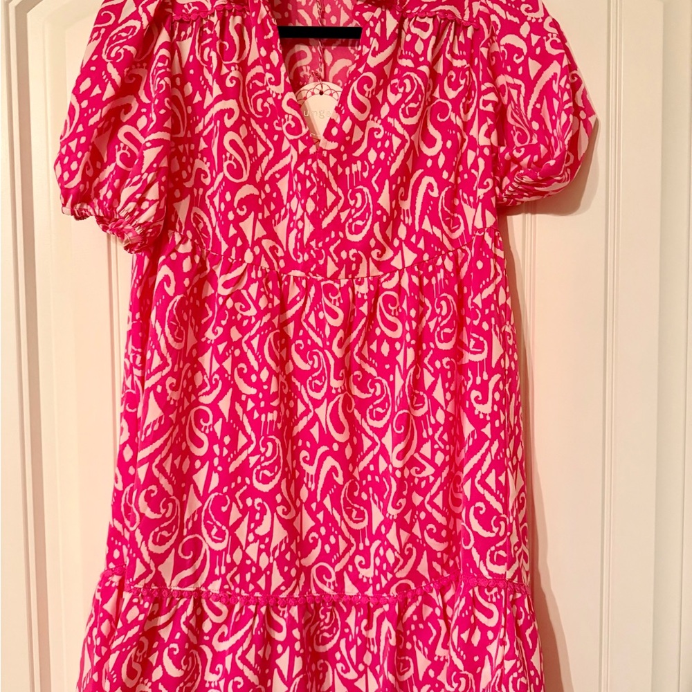 Umgee Pink and White  Casual Dress